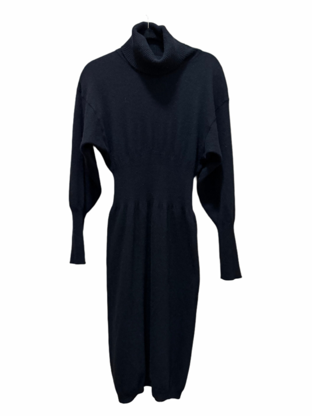 D.D. Sloane Black Lambswool Angora Turtleneck Sweater Dress